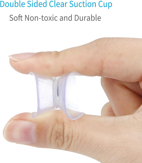 Pawfly 20 Pack Double Sided Suction Cups 1.2 Inch Clear PVC Plastic Sucker for Glass Table Mirror...