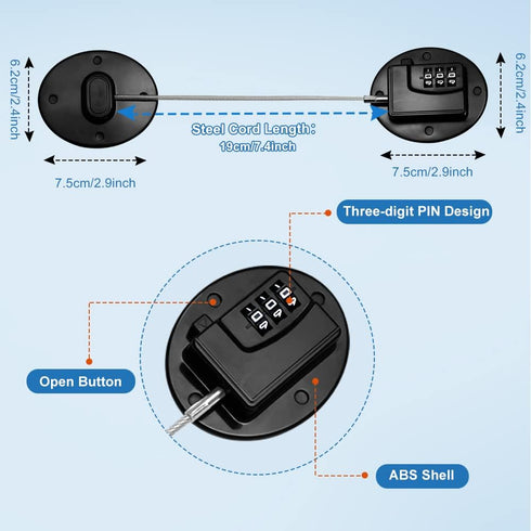 Fridge Lock AOSITE Refrigerator Lock Combination Black Combo Fridge Locks with Code for Adults 2 Pcs Refrigerator Lock for Children Adhesive Freez...