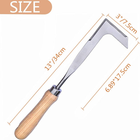 Stainless Steel 13" Crack Weeder, Crevice Weeding Sickle Manual Weeder Lawn Yard Garden Sidewalk Tool...