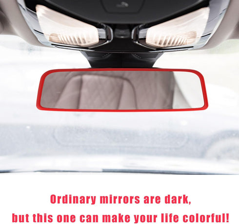 Car Rear View Mirror Protector Frame, Silicone Auto Rearview Mirror Protection Cover Compatible with Model 3/ Y, Interior Rear View Decoration Tri...