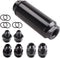 Universal 50MM 100 Micron Inline Fuel Filter with 6AN 8AN 10AN Adapter For Filtering Gasoline, Diesel, E85-Black...