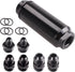 Universal 50MM 100 Micron Inline Fuel Filter with 6AN 8AN 10AN Adapter For Filtering Gasoline, Diesel, E85-Black...