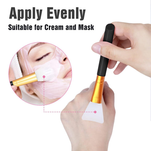 2 PCS Silicone Face Mask Brushes, Facial Mud Mask Beauty Tool Applicator Brush Soft Hairless Body Lotion Moisturizers Applicator Sector Brush Make...
