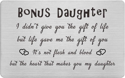 FALOGIJE Stepdaughter Gifts from Stepmom Stepdad, Daughter In Law Birthday Card, Step Daughter Proposal Gifts, Daughter In Law Wedding Gift, Chris...