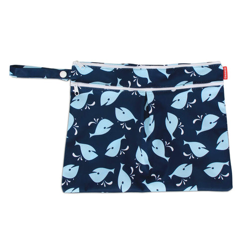 Damero 3Pcs Wet Dry Bag with 2 Zippered Pockets and Snap Handle for Cloth Diaper, Swimsuit, Clothes, Ideal for Travel, Exercise, Daycare, Roomy an...