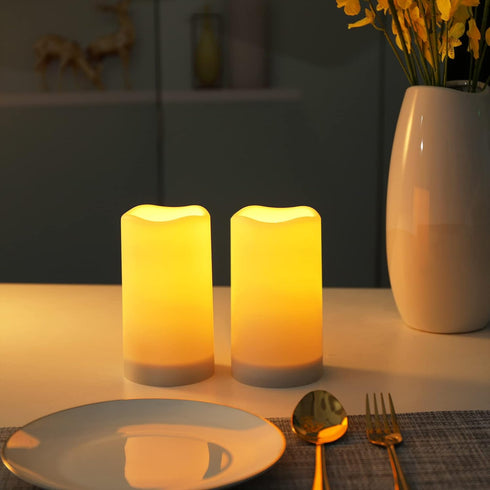 Solar flameless Candles Outdoor Waterproof,Dusk to Dawn Outdoor Lighting, Flickering fameless Reusable LED Light Candles for Lantern Garden Campin...