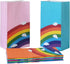 Future Life 24 pcs Rainbow Party Favor Paper Bags, 5.2 * 3.2 * 9.6 Inch, Food Safe Kraft Paper and Ink, Natural (Biodegradable), Vivid Colored,Giv...