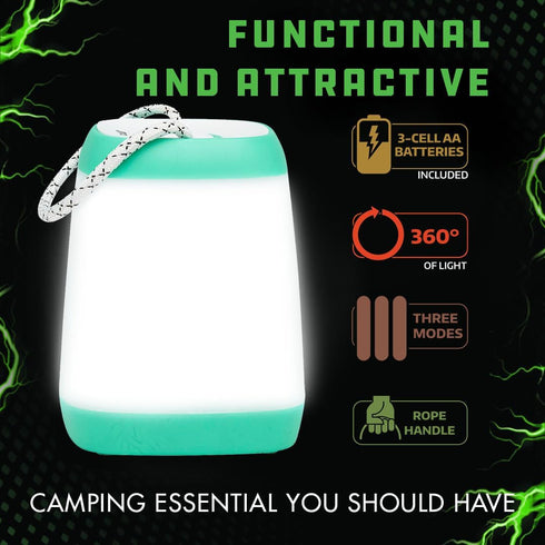 LitezAll Mini Lantern | Easy Pushbutton On/Off Camping Lantern | Energy Saving Battery Operated Lantern | Outdoor Lantern with Decorative Rope Han...