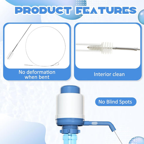 Tioncy 2 Pcs 28" Bottle Brush Cleaner Water Jug and 40'' Long Water Dispenser Brush 3 and 5 Gallon Bottle Cleaner Brush Water Jug Cleaners Nylon B...