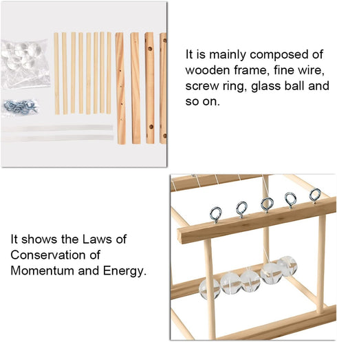 VGEBY Newtons Balance Balls, Newton's DIY Science Experiment Toy Kids Educational Intelligence Developing Toy...