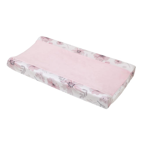 Little Love by NoJo Beautiful Blooms Pink, White, and Grey Floral Super Soft Changing Pad Cover...