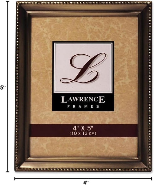 Lawrence Frames Bead Border Design, 4x5, Satin Gold...
