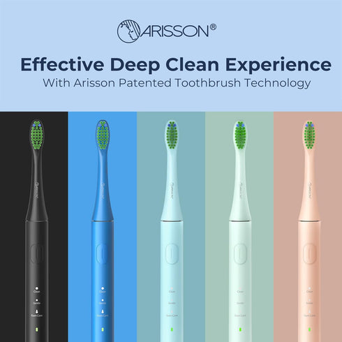 ARISSON Sonic Electric Toothbrush for Adults and Kids, 40,000 VPM Power Toothbrush, 1.5H Fast Charge Ultrasonic Electric Toothbrushes with 2 Minut...