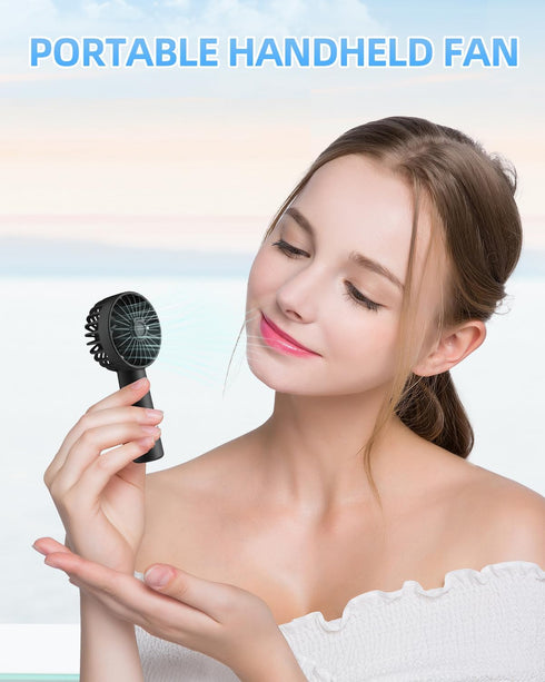 Portable Mini Fan, Handheld Fan, 1800mAh Small Hand Fan Battery Operated, Personal Makeup Lash Fan Travel Fans USB Rechargeable, Gifts for Stylish...
