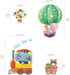 DECOWALL DA4-1406 Animal Train and Hot Air Balloons Kids Wall Stickers Wall Decals Peel and Stick Removable Wall Stickers for Kids Nursery Bedroom...