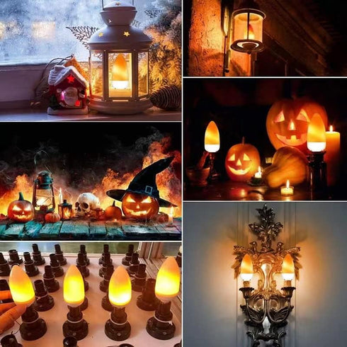 LED Flame Effect Light Bulb E26 Flickering Candle Light Bulbs Atmosphere Lamp for Home Gardens Wedding Party Halloween Christmas 2pcs...