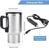 Car Heating Cup, 12V 450ml Stainless Steel Car Travel Mug with Cigarette Lighter, Electric Water Kettle Heated Mug, Travel Coffee Cup for Heating ...