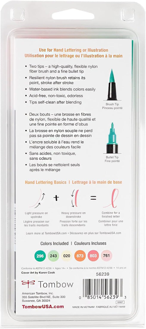 Tombow Dual Brush Pen Set, Just Peachy 6...