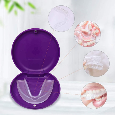 2 Pack Retainer Cases,Solid Orthodontic Retainer Case (Purple)...
