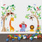 Runtoo Jungle Animals Tree Wall Decals for Nursery Baby Kids Bedroom Monkey Giraffe Elephant Wall Stickers Adventure Wall Décor...