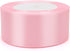 1-1/2 inch Light Pink Solid Satin Ribbon 25 Yards 100% Polyester Fabric Soft and Durable for Wedding Invitations, Bridal Bouquets, Sewing, Party D...