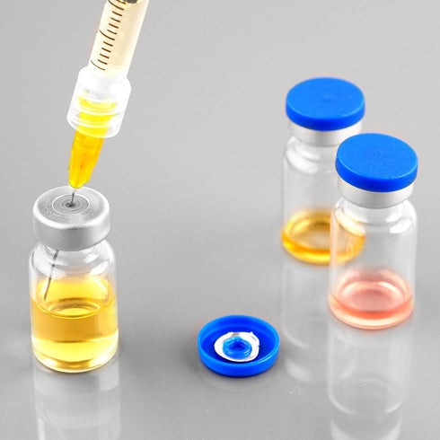 2ml Sealed Vials with Self Healing Injection Port and Plastic-Aluminum Flip Caps,Glass Empty Vials for Injection 10 Pack...