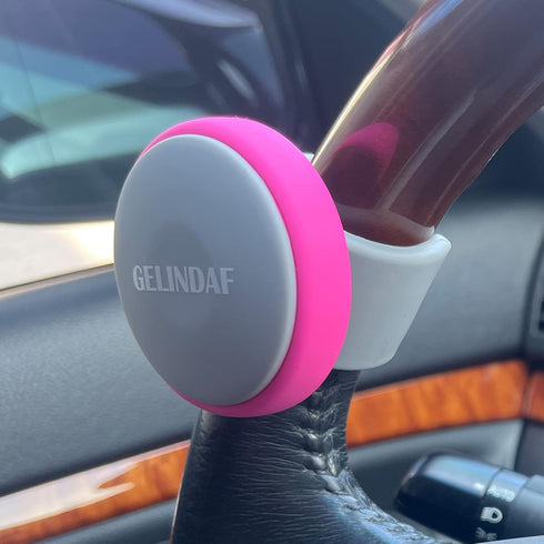 Steering Wheel Knob Pink, Women Car Suicide Knob Spinner Wheel, Non-Slip Driving Power Handle for Standard & Thick Steering Wheels Universal Fit f...