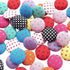 Chenkou Craft 100pcs 12MM(1/2") Polka Dot Flatback Fabric Covered Button Scrapbooking Craft (Multi-color)...