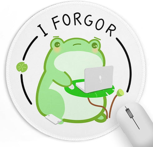 Funny Work Frog Small Mouse Pad, Cute Aesthetic Anime Mousepad with Non-Slip Rubber Base, Round Mouse Pads for Desk Accessories Laptop Gaming Offi...