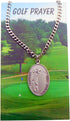 Westmon Works Golfers Pewter Medal Necklace with St Sebastian Stainless Steel Chain Boxed Set with Golf Prayer Card Saint Expressions Premium Jewe...