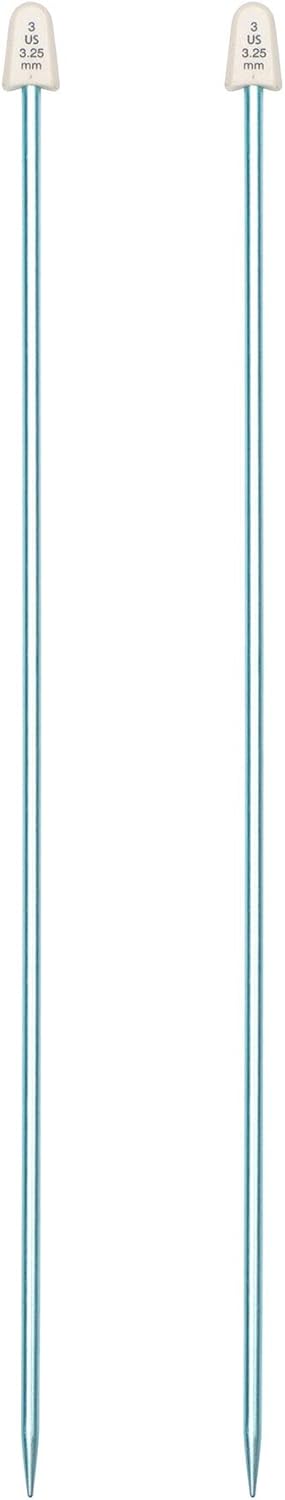 Susan Bates 10-Inch Silvalume Single Point Knitting Needle, 3.25mm, Blue......