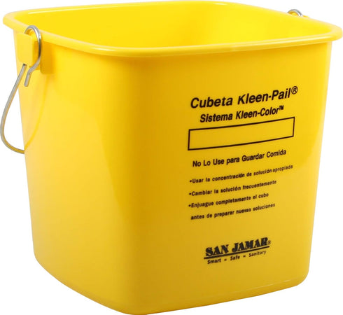 San Jamar Kleen-Pail® Plastic Cleaning Bucket 6 Quarts Yellow...