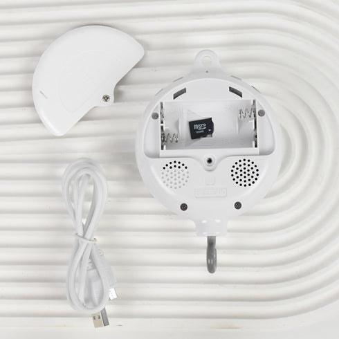 Crib Mobile Motor Built in SD Card, White Baby Mobile Rotary Music Box with Rotating Hook?0-100 Volume Control,Baby Mobile Music Box Spinner Porta...