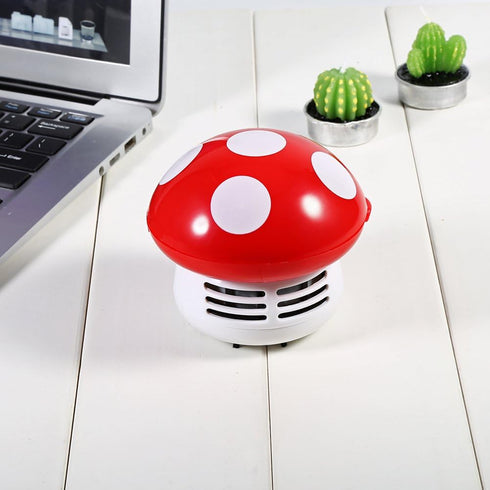 TOPINCN Mushroom Desktop Vacuum Cleaner, Mini Mushroom Shape Cute Desktop Keyboard Corner Dust Vacuum Cleaner Sweeper for Home School Office(Red)...