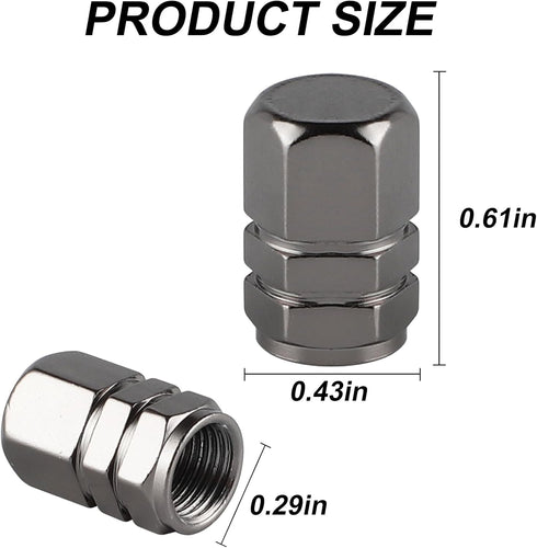 Aluminum Tire Stem Valve Caps Wheel Valve Covers Car Dustproof Tire Cap Cover Accessories, Universal for SUV, Car, Bike and Motorcycle, Hexagon Sh...
