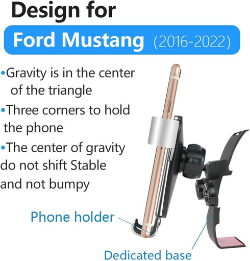 LUNQIN Car Phone Holder for 2015 2016 2017 2018 2019 2020 2021 2022 2023 Ford Mustang Auto Accessories Navigation Bracket Interior Decoration Mobi...