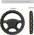 Swono Car Steering Wheel Covers Dinosaurs Cartoon Colorful Cartoon Funny Beast Dinosaur Black Universal for Women Girls Soft Neoprene Anti-Slip Ca...