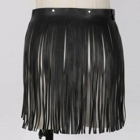Women Leather Tassel Waist Belt,Women Punk Waist Belt Tassel Fringe Skirt Belt,Wide Tassel Waist Belt for Women,Fringe Dress Belt,Vintage PU Leath...