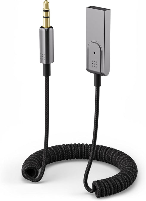 FlyCoco Bluetooth 5.3 Aux Adapter for Car USB, Receiver Connects Bluetooth to Car, Speaker, and Home Stereo Audio Enabling Hands-Free Calls Phone ...