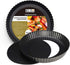 IELEK 12 Inch Non-Stick Tart Quiche Flan Pan Molds Round Removable Loose Bottom Fluted Heavy Duty Pie Pizza Pan...