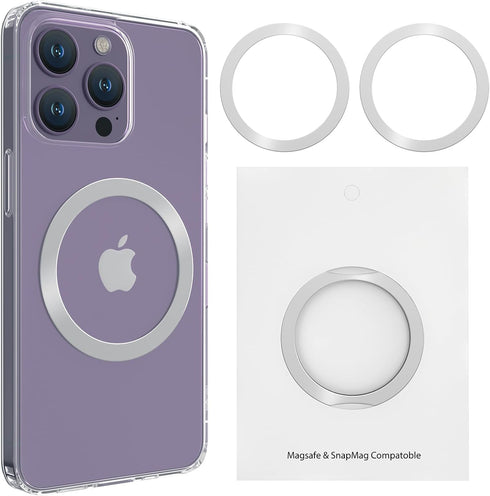 2PCS MagEase Metal Ring, Universal Metal Ring Compatible for iPhone 15/14/13/12 Series, Samsung Galaxy, Compatible for Magsafe Magnetic Wireless C...