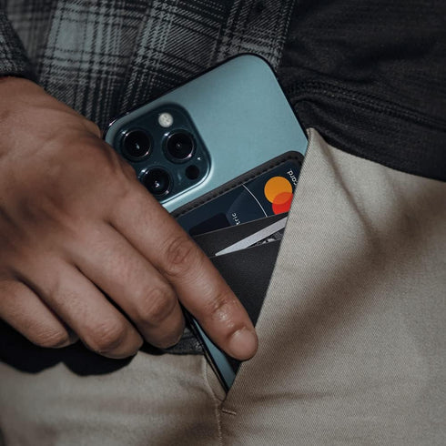 Phone Card Holder for Back of Phone, Leather Phone Wallet Stick On, Credit Card Holder for Phone Case Compatible with iPhone, Samsung, Android and...