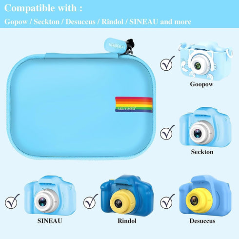 Leayjeen Kids Camera Case Compatible with Goopow/SGAINUL/Gofunly/ArtCWK and More Video Digital Camera Gift - Case for Toy Action Camera and Access...
