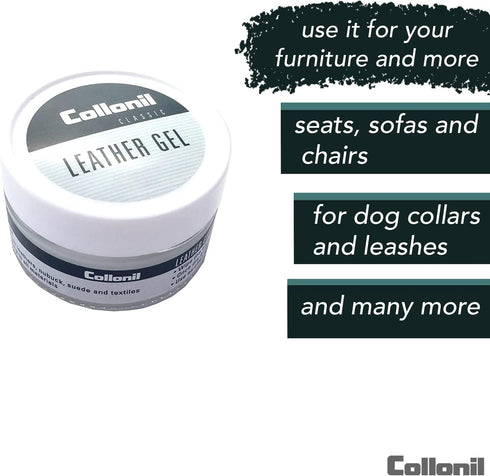 Collonil Leather Gel 2.02 Fl Oz – Leather Care for Smooth and Suede Leather– Dirt & Water-Repellent – Leather Conditioner & Leather Care for Furni...