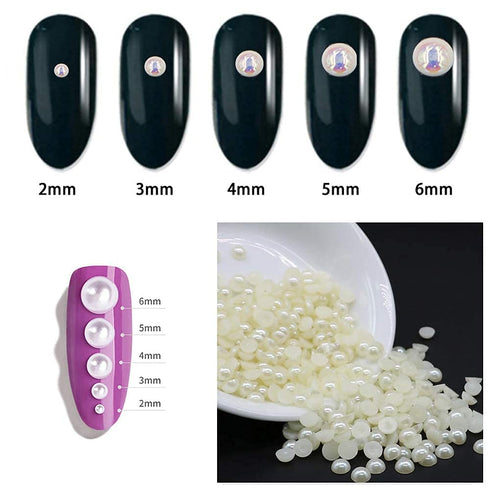 500pcs Ivory ABS Flatback Pearl Beads, 6mm, for DIY Decoration...