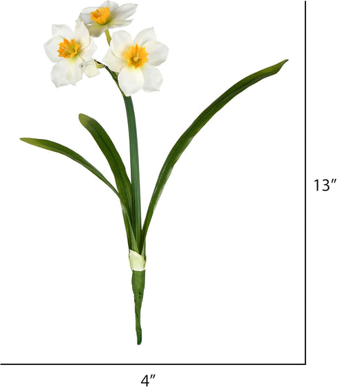 Vickerman 13‘’ Artificial Cream Narcissus Spray. Includes 3 Sprays per Pack....