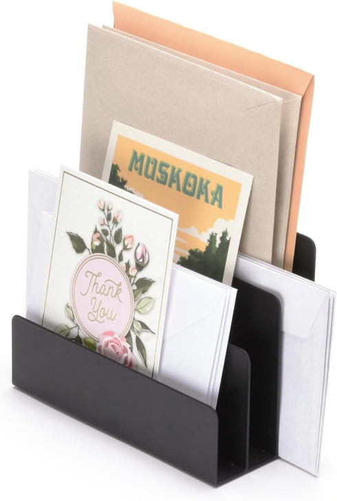 Mail Organizer, Letter Holder - Black, Metal...