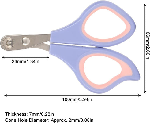 Pet Nail Clippers, Circular Cut Hole Cat Nail Clippers and Trimmers Save Effort Stainless Steel 2mm Conical Hole Claw Trimmer for Tiny Dog Cat Bun...