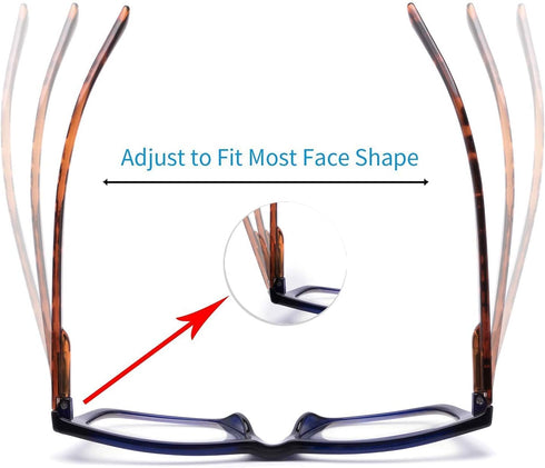 5 Pack Reading Glasses Blue Light Blocking for Men Women?Square Frame Computer Readers with Comfort Spring Hings,Anti Glare/Eyestrain 3.0...