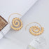 Boho Spiral Earrings Vintage Vortex Gear Earrings Gold Circles Tribal Earrings Exaggerated Hoop Earrings Indian Swirl Earrings Jewelry for Women...